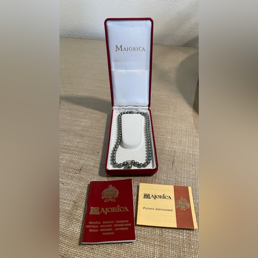 Majorica Pearl Necklace with Pearl & Diamond pendant